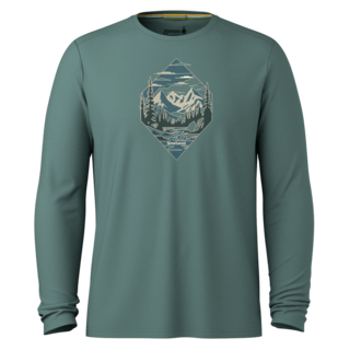 Smartwool Men's Wander Valley Active Long Sleeve Graphic Tee (26/27) Dusty Teal