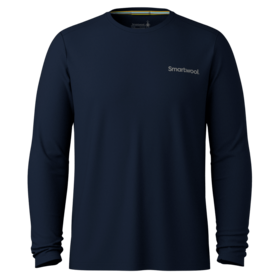Smartwool Men's Bearly Plaid Active Long Sleeve Graphic Tee (26/27) Deep Navy