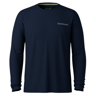 Smartwool Men's Bearly Plaid Active Long Sleeve Graphic Tee (26/27) Deep Navy