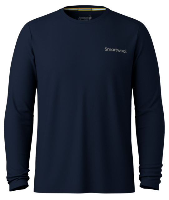 Smartwool Men's Bearly Plaid Active Long Sleeve Graphic Tee (26/27) Deep Navy