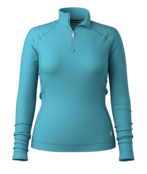 Smartwool Women's Classic Thermal Merino Base Layer 1/4 Zip Boxed (26/27) Mineral Blue Heather