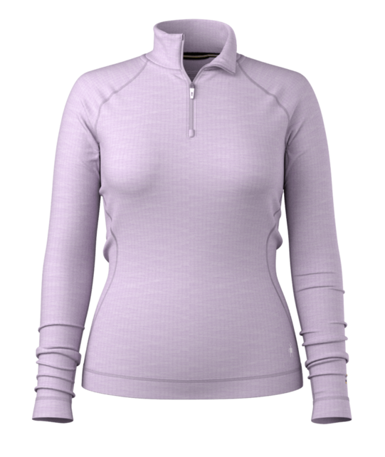 Smartwool Women's Classic Thermal Merino Base Layer 1/4 Zip Boxed (26/27) Lavender Sky Heather
