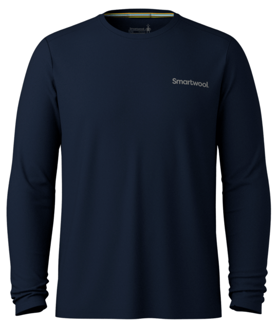 Smartwool Men's Bearly Plaid Active Long Sleeve Graphic Tee (26/27) Deep Navy