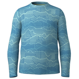 Smartwool Kids' Classic Thermal Merino Base Layer Crew Boxed (26/27) Indigo Linear Peaks