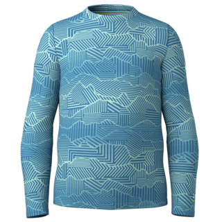 Smartwool Kids' Classic Thermal Merino Base Layer Crew Boxed (26/27) Indigo Linear Peaks