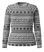 Smartwool Women's Classic Thermal Merino Base Layer Crew Boxed (26/27) Black Fair Isle Fun