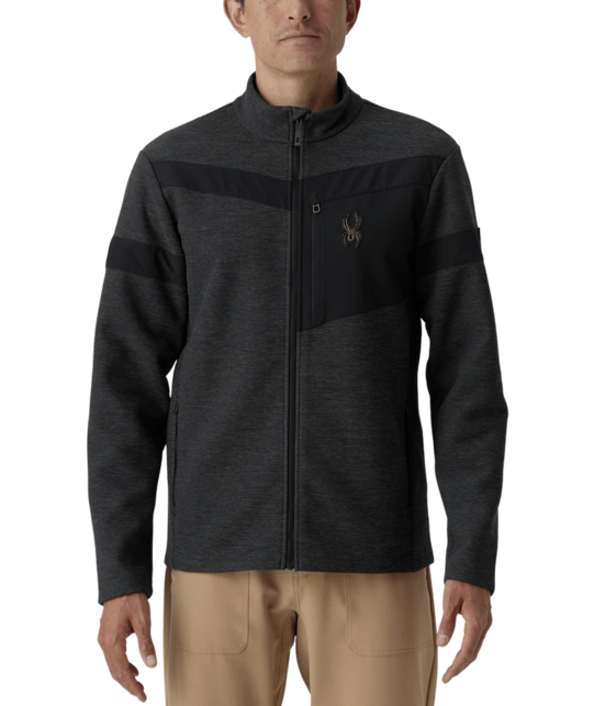 Spyder Wengen Sweater Fleece Jacket (26/27) Black Melange