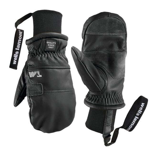 Wells Lamont Hydrahyde Working Crew Insulated Mitt W/ Knit Wrist (26/27) Black