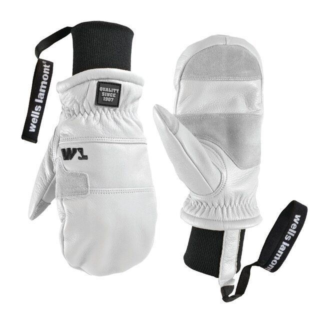 Wells Lamont Hydrahyde Working Crew Insulated Mitt W/ Knit Wrist (26/27) White