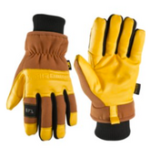 Wells Lamont Cowhide Leather Insulated Glove W/ Knit Wrist (26/27) Brown
