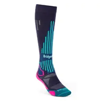 Bridgedale Womens Ski Lightweight - Pattern (26/27) Dark Denim/Pink