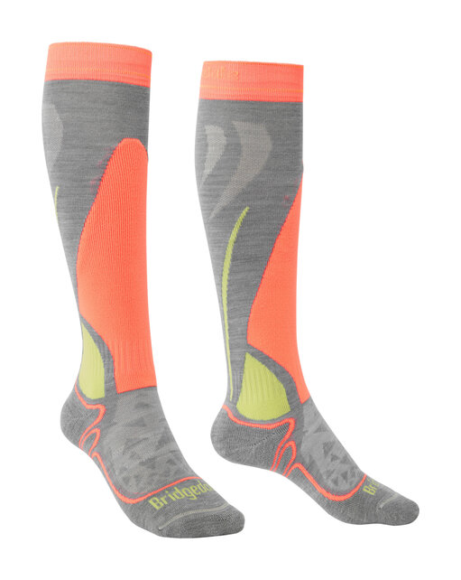 Bridgedale Ski Junior Racer (26/27) Grey/Neon