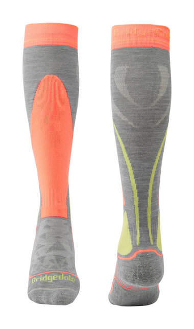 Bridgedale Ski Junior Racer (26/27) Grey/Neon