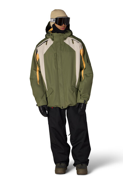 686 Mens 2003 Atom Jacket (26/27) Fatigue Green Colorblock