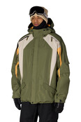 686 Mens 2003 Atom Jacket (26/27) Fatigue Green Colorblock