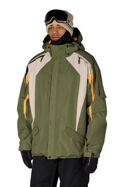686 Mens 2003 Atom Jacket (26/27) Fatigue Green Colorblock