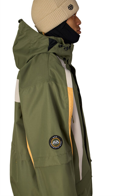 686 Mens 2003 Atom Jacket (26/27) Fatigue Green Colorblock