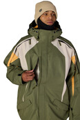 686 Mens 2003 Atom Jacket (26/27) Fatigue Green Colorblock