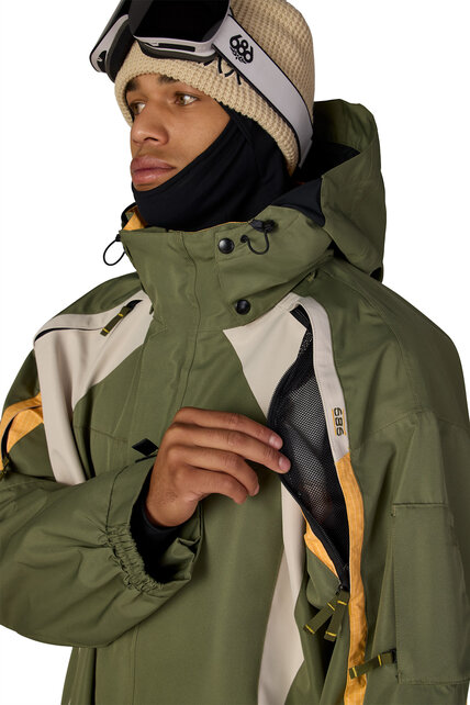 686 Mens 2003 Atom Jacket (26/27) Fatigue Green Colorblock