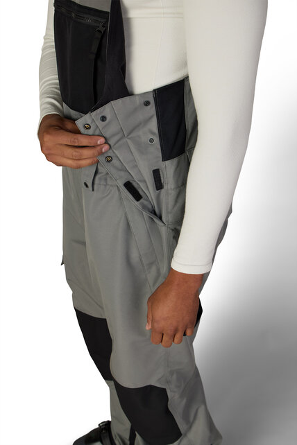 686 Mens Hot Lap Insulated Bib (26/27) Rhino Grey Colorblock