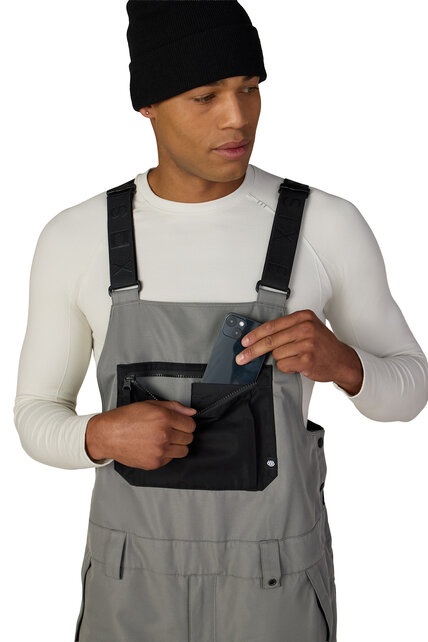 686 Mens Hot Lap Insulated Bib (26/27) Rhino Grey Colorblock