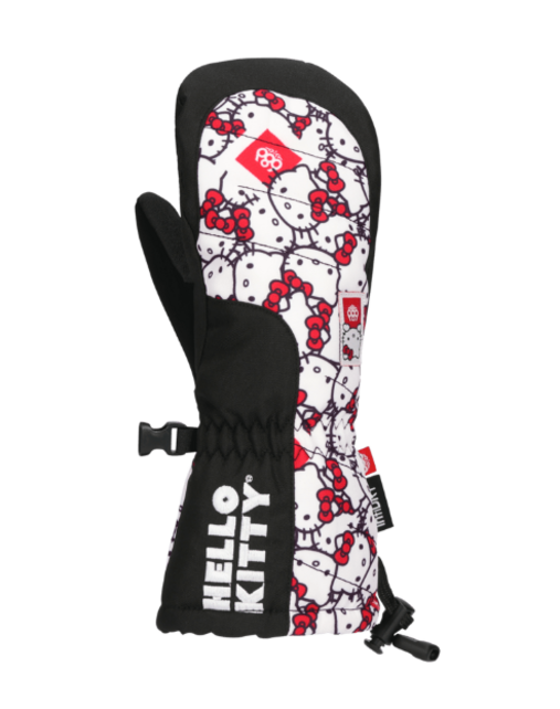686 Youth Heat Insulated Mitt (26/27) Hello Kitty White