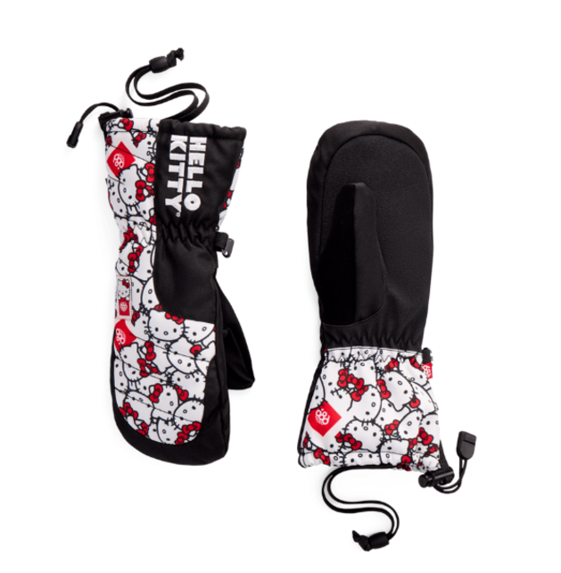 686 Youth Heat Insulated Mitt (26/27) Hello Kitty White