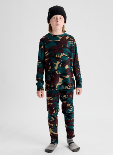 Burton Kids' Fleece Base Layer Set (26/27) Seersucker Camo