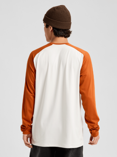 Burton Men's Roadie Base Layer Tech T-Shirt (26/27) Stout White/Spiced Chai