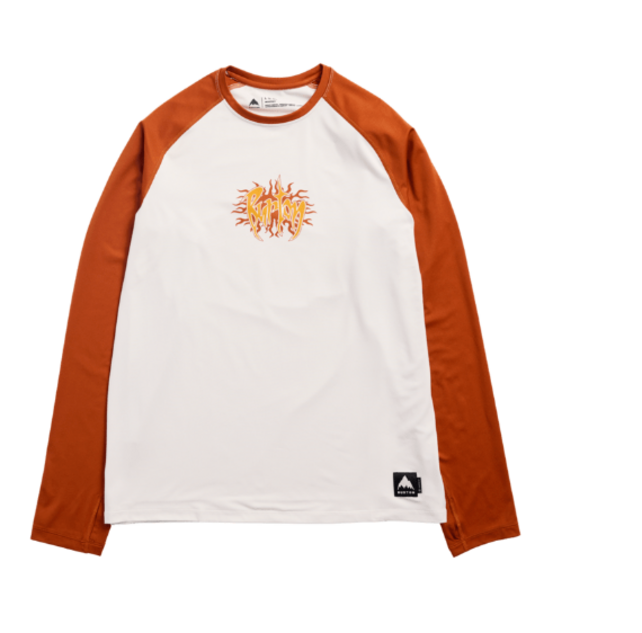 Burton Men's Roadie Base Layer Tech T-Shirt (26/27) Stout White/Spiced Chai