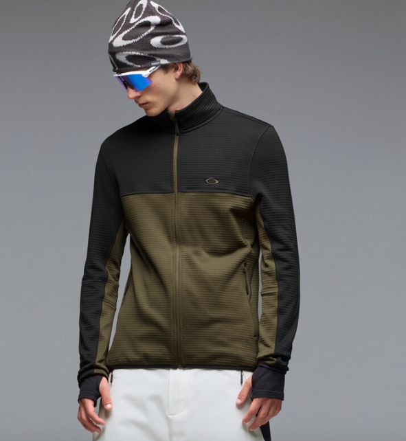 Oakley Canopy Full Zip Sweatshirt (26/27) Blackout/Deep Olive