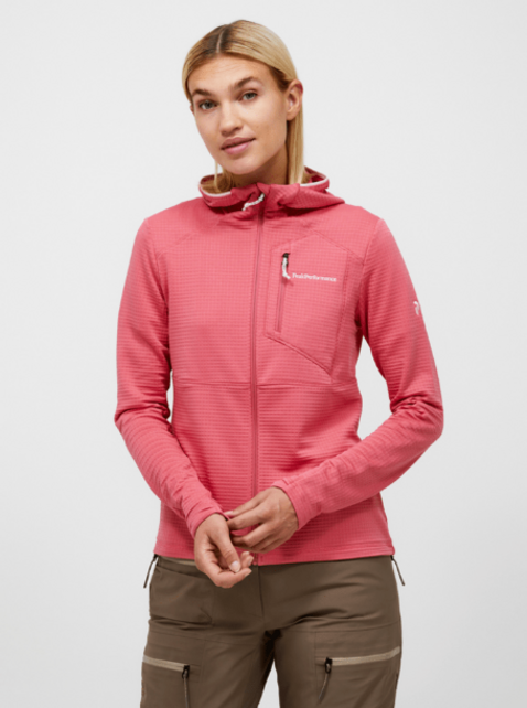 Peak Preformance W Trail Polartec Zip Hood (26/27) Mountain Blush