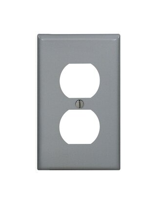 Unbreakable Nylon Wall-Plate, Preferred, Single-gang, Medium, Gray