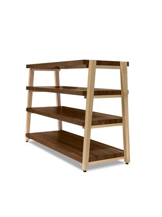 RigidRack® 4 Shelf Walnut Shelves - Maple Legs