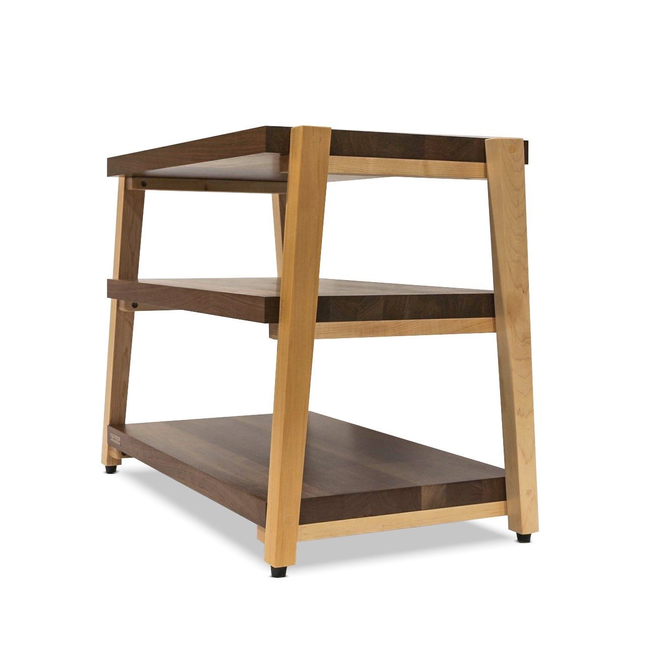 Butcher Block Acoustics rigidrack® 3 Shelf Maple Shelves - Walnut Legs