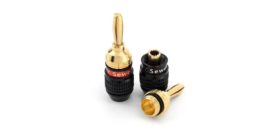 Deadbolt Fast Lock Banana Plugs, 24k Gold Plated