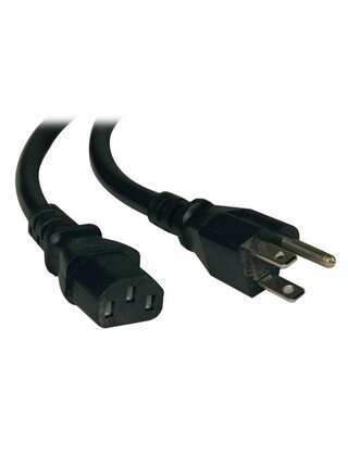 Male Power Cord with 3-Prong IEC Socket