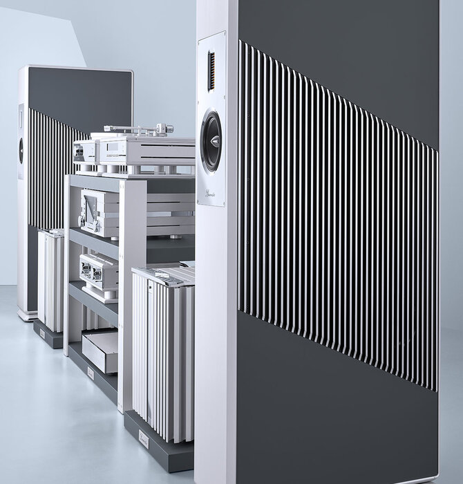Burmester BC 150 Reference Loudspeaker Pair in Middle-Grey Silk Matt Varnished