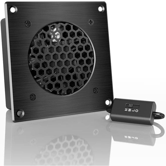 AC Infinity Airplate S1, Home Theater & AV Quiet Cabinet Cooling Fan System , 4" with Speed Control