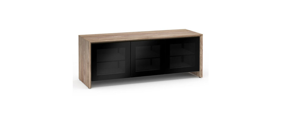 Barcelona 237 AV Cabinet Natural Walnut/Black Glass