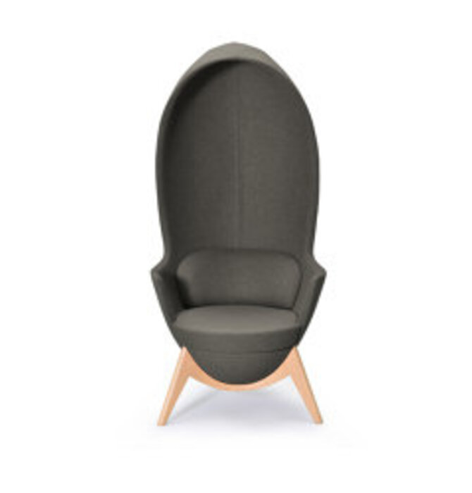 Mikodam - Yuko Armchair Dark Grey Fabric, Light Wood Legs