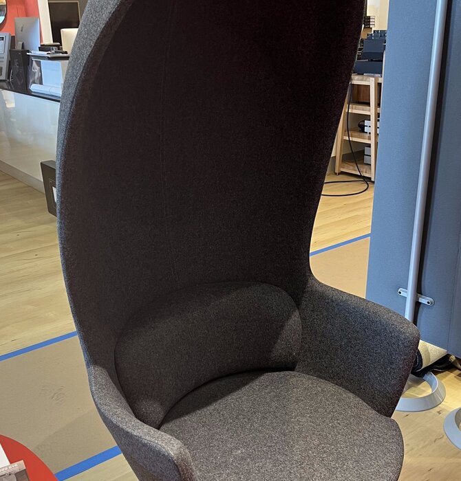 Mikodam - Yuko Armchair Dark Grey Fabric, Light Wood Legs