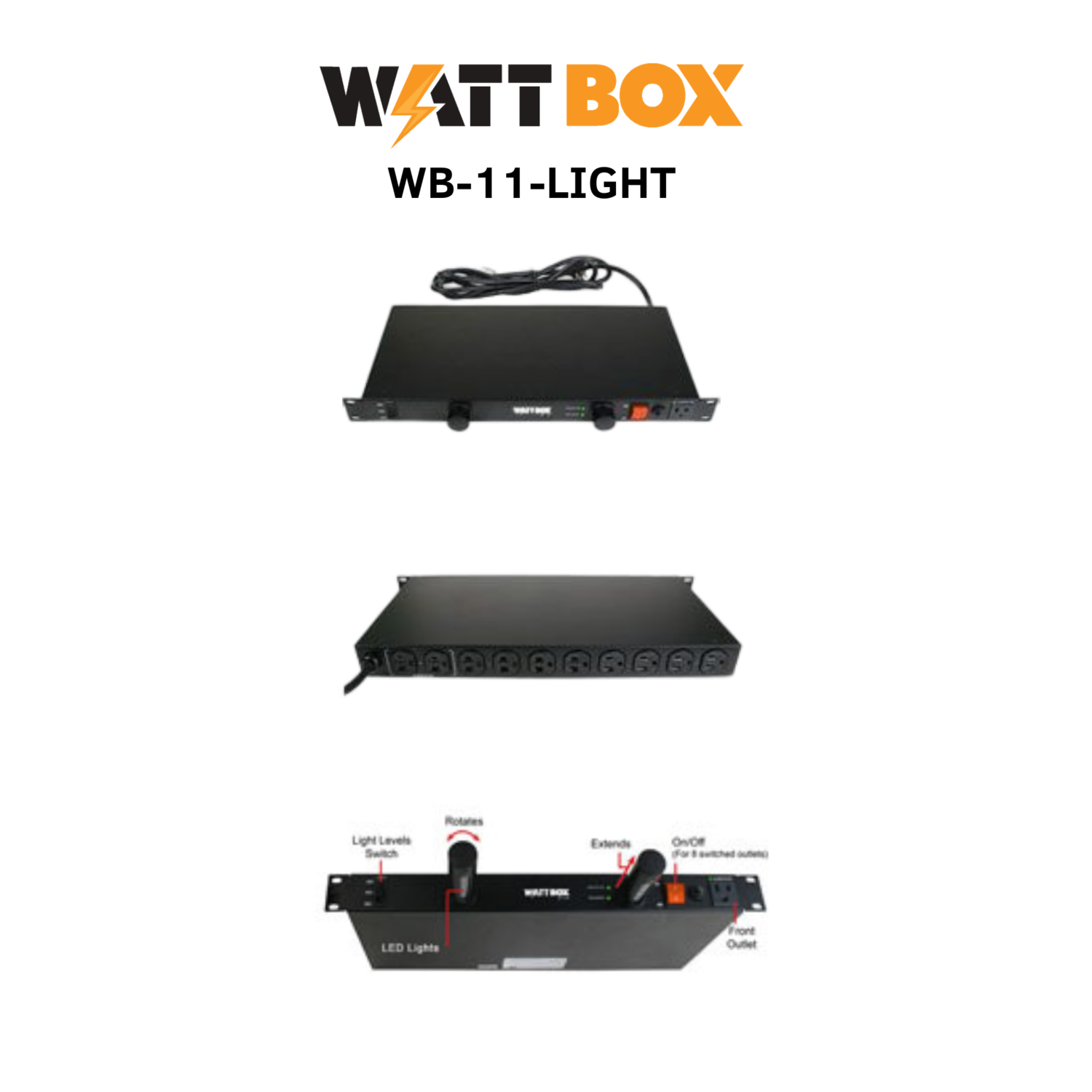 WattBox® Rack Mount Lighted Power Surge Protector Shop Online AV