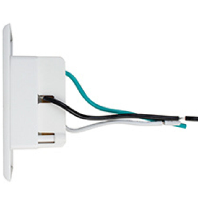 Recessed Duplex Receptacle with Wall-plate & Single Gang Box , WB-100IW-2-WHT