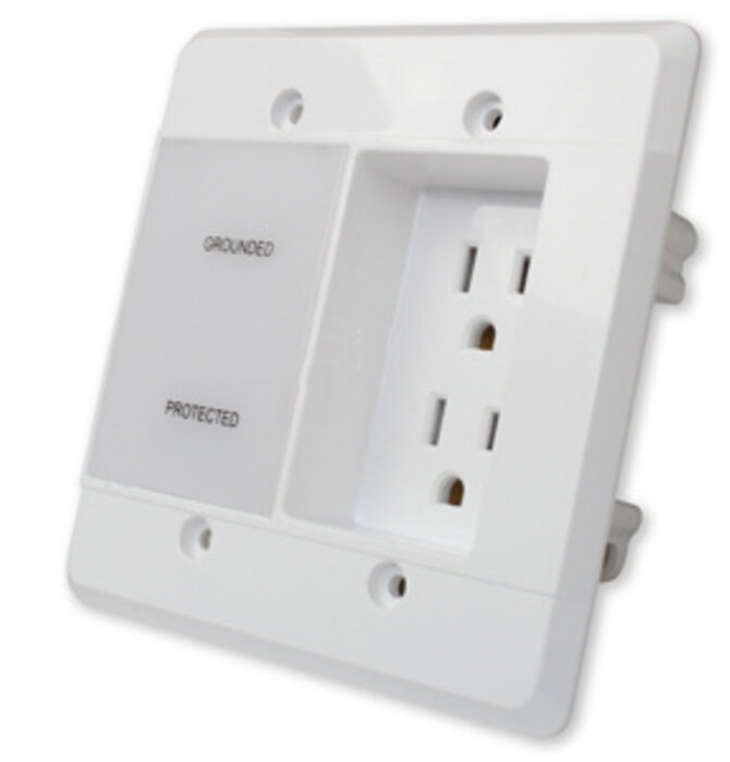 In-Wall Power Conditioner - 2 Outlets, WB-200-IW-2-WHT
