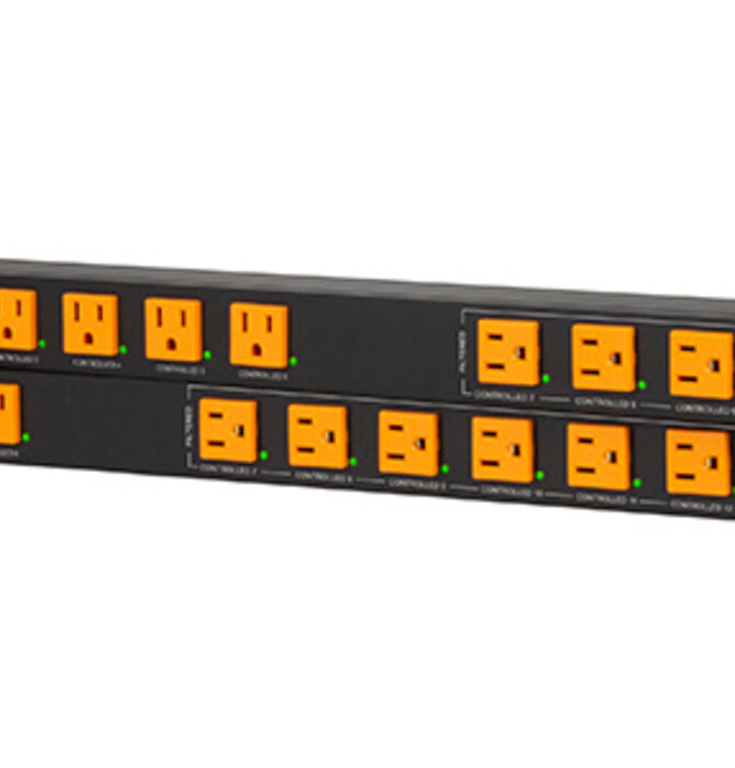 IP Vertical  Power Strip  & Conditioner with Individually Controlled & Metered Outlets