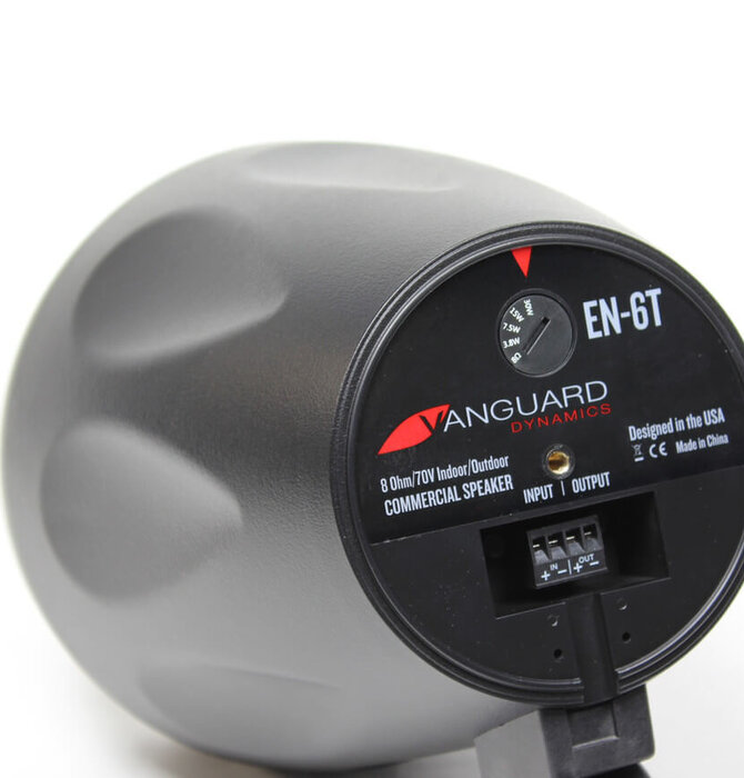 Vanguard Dynamics - EN-6T Pendant, Landscape or Surface Mount 6.5" Speaker - 8 ohm  70/100 Volt - Black