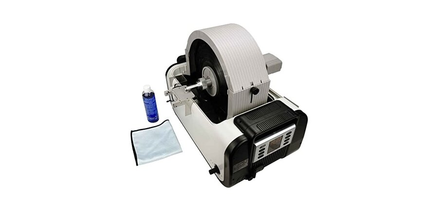 iSonic - Motorized Ultrasonic Vinyl Record Cleaner for 10 LP with Filter & Spin Drying, 2Gal/7.5L, 110V