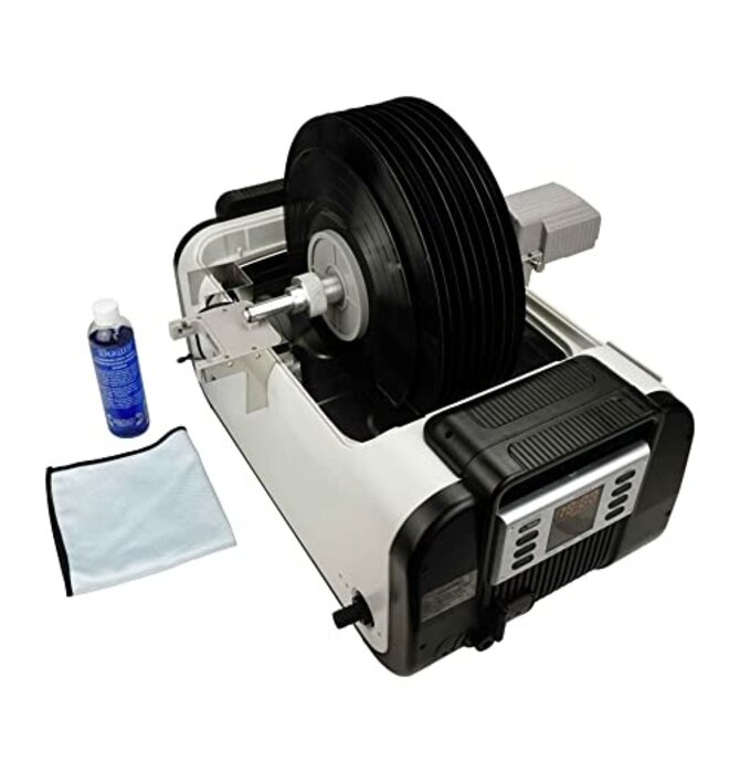 Motorized Ultrasonic Vinyl Record Cleaner for 10 LP with Filter & Spin Drying, 2Gal/7.5L, 110V