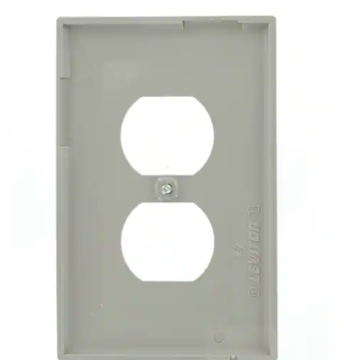 Unbreakable Nylon Wall-Plate, Preferred, Single-gang, Medium, Gray